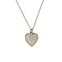 White Mosaic Gemstone Heart Necklace