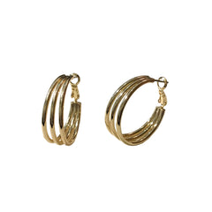 Thick Triple Line Hoops