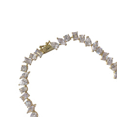 Noellery Teardrop Rectangle Baguette Tennis Eternity Necklace