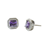 Chloe Cushion Cut Halo Birthstone Earring