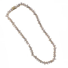 Noellery Teardrop Rectangle Baguette Tennis Eternity Necklace