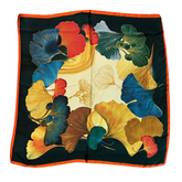 Rainbow Ginkgo Leaves Silk Scarf