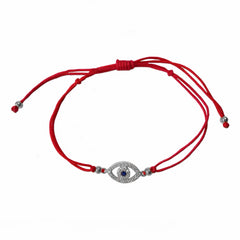 Evil Eye Puffy Pendant Red Thread Bracelet