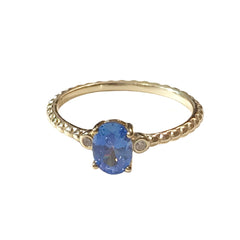 Oval Bezel Twist Birthstone Ring