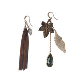 Noellery Unbalanced Crystal Autumn Leaves Statement Earrings