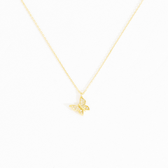 Lilith Pave Butterfly Charm Necklace