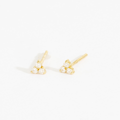 Alice Triple Cluster Flower Stud Earrings
