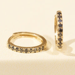 Amaya Black Pave Huggie Hoops
