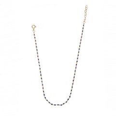 Sterling Silver Color Beaded Enamel Chain Anklet