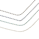 Sterling Silver Color Beaded Enamel Chain Bracelet