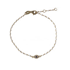 Sterling Silver Evil Eye Color Beaded Enamel Chain Bracelet