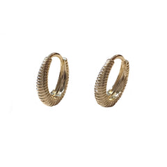 Gold Filled Oval Stripes Huggies