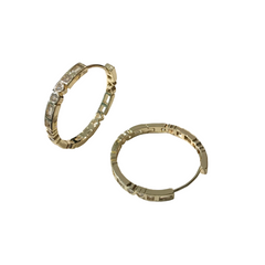 Gold Filled Geometric Heart Bezel Hoops