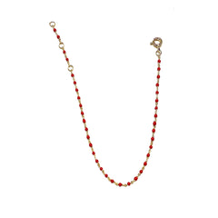 Sterling Silver Color Beaded Enamel Chain Bracelet