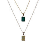 Emerald Cut Baguette Birthstone Necklaces