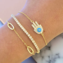 Hamsa Blue Evil Eye Bracelet