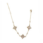 Pointed Flora Mother of Pearl Bezel Station Bracelet
