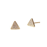 Flat Triangle Pyramid CZ Studs