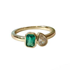 Adriene Two Stone Bezel Cocktail Ring