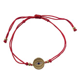 Evil Eye Detailed Disc Thread Bracelet