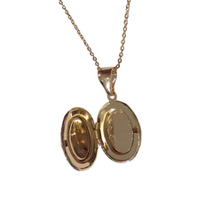 Gold Filled Oval Detailed Locket Necklace