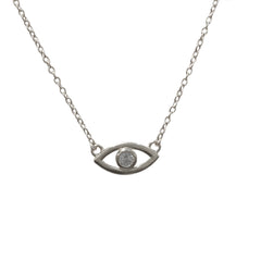 Evil Eye Hollow Bezel Necklace