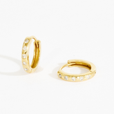 Carly Diamond Studded Huggie Hoops