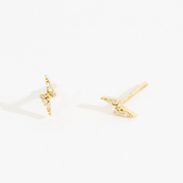 Claire Pave Lightning Bolt Stud Earrings