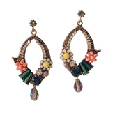 Mary Oval Cluster Statement Earrings