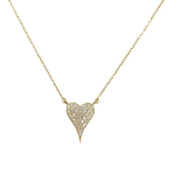 Pointed Heart Clear Sparkle Necklace