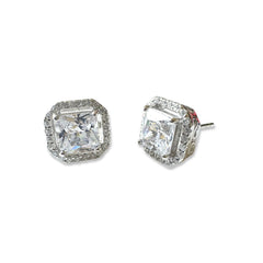 Chloe Cushion Cut Halo Birthstone Earring