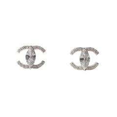 Double CC Marquis CZ Studs