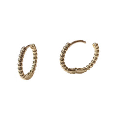 Gold Filled Beaded Huggie Hoops
