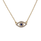 Evil Eye Sapphire Flat Necklace