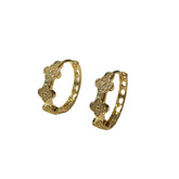 Gold Filled Flora Dot Pave Huggie Hoops