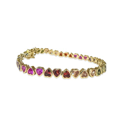 Bailey Rainbow Heart Rainbow Bezel 7” Tennis Bracelet