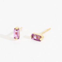 Daphne Baguette Amethyst Stud Earrings