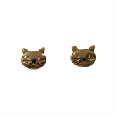 18K Gold Filled Cat Gem Stud Earrings