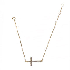 Large Sideways Cross Sparkle Bracelet