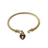 Heart Lock Cable Clasp Bangle