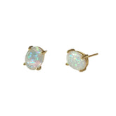 Amy White Opal Oval Studs