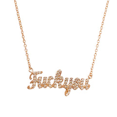 Sterling Silver Script Fuck You Necklace