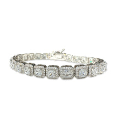 Alba Square Halo 7” Tennis Bracelet
