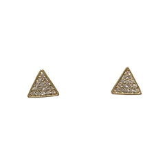 Flat Triangle Pyramid CZ Studs