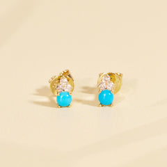 Edna Turquoise Cluster Stud Earrings