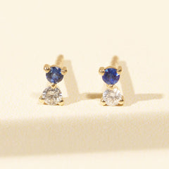 Eileen Diamond Sapphire Stud Earrings