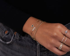 Eva Custom Name Diamond Pave Paperclip Link Bracelet