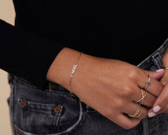 Eva Custom Name Diamond Pave Paperclip Link Bracelet