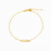 Eva Custom Name Diamond Pave Paperclip Link Bracelet