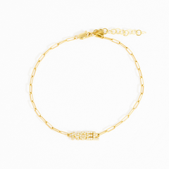 Eva Custom Name Diamond Pave Paperclip Link Bracelet